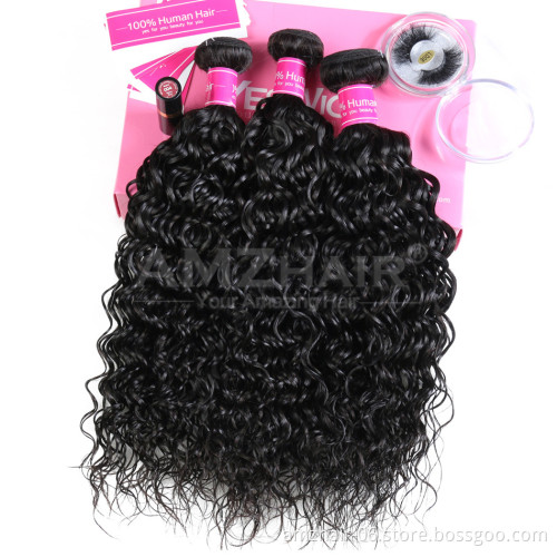 Amzhair China Wholesale Human Hair Weave Bundles Cheap 10A Unprocessed Wet And Wavy Indian Cuticle Aligned Remy Hair Extension